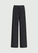 Μαύρο wide leg Παντελόνι joggers Jean με λάστιχο και κορδόνι στη μέση Emme Marella-6