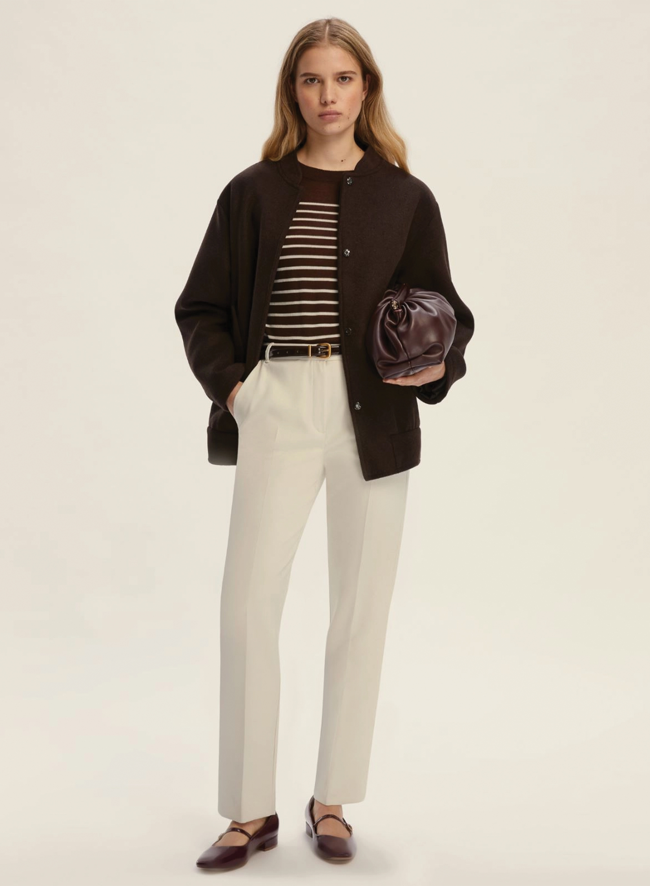 Off White Παντελόνι σε ίσια γραμμή Emme Marella - 0