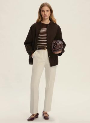 Off White Παντελόνι σε ίσια γραμμή Emme Marella - 48134