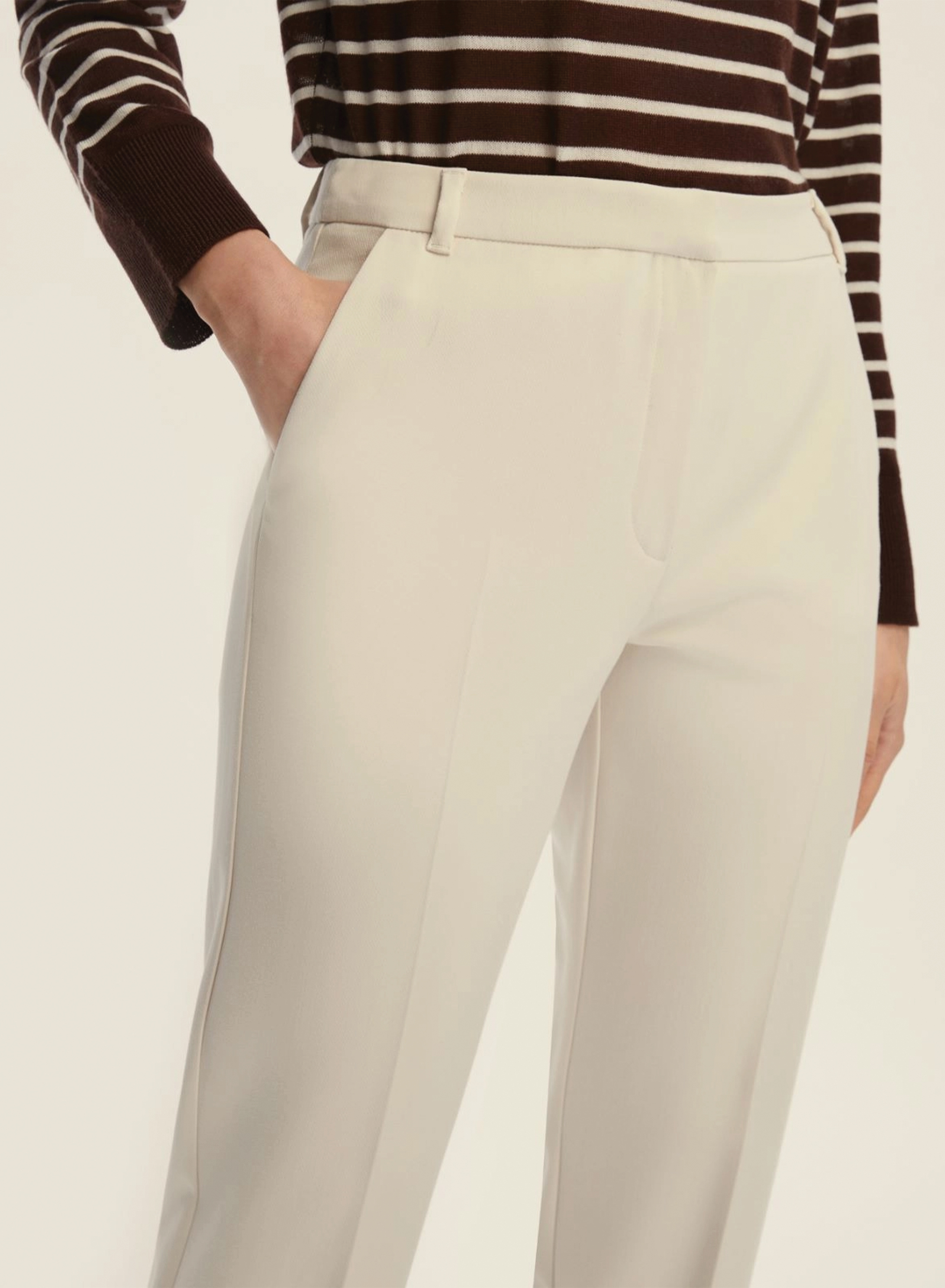 Off White Παντελόνι σε ίσια γραμμή Emme Marella - 3