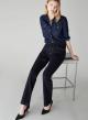 Navy Blue Five-pocket jeans in stretch cotton with a slim flare line Emme Marella - 0