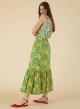 Straight-fit long flounce-hem patterned skirt - 2