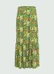 Straight-fit long flounce-hem patterned skirt - 3