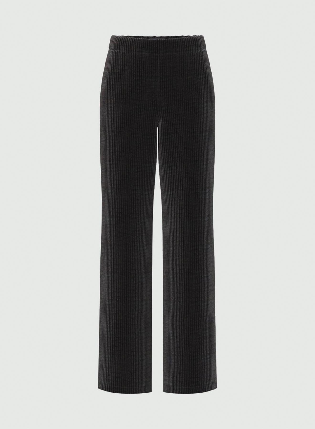 Dark Grey straight fit corduroy Trousers with elasticated rear waistband Emme Marella - 5