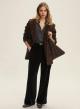 Dark Grey straight fit corduroy Trousers with elasticated rear waistband Emme Marella-5