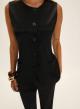 Black satin Waistcoat, semi-fitted and with rounded neckline Emme Marella - 3