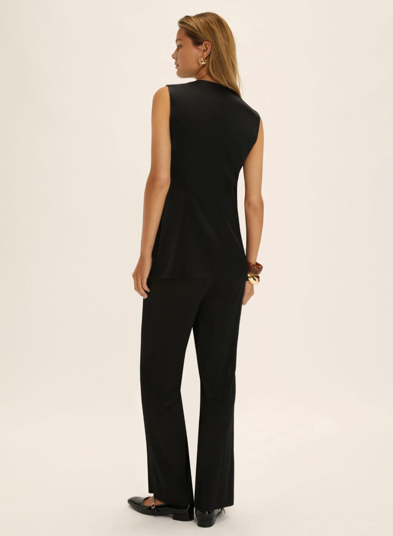Black satin Trousers with a slight flare Emme Marella - 2