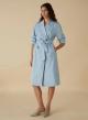 Light Blue straight fit trench coat with matching belt Emme Marella  - 0