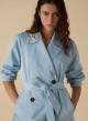 Light Blue straight fit trench coat with matching belt Emme Marella  - 2