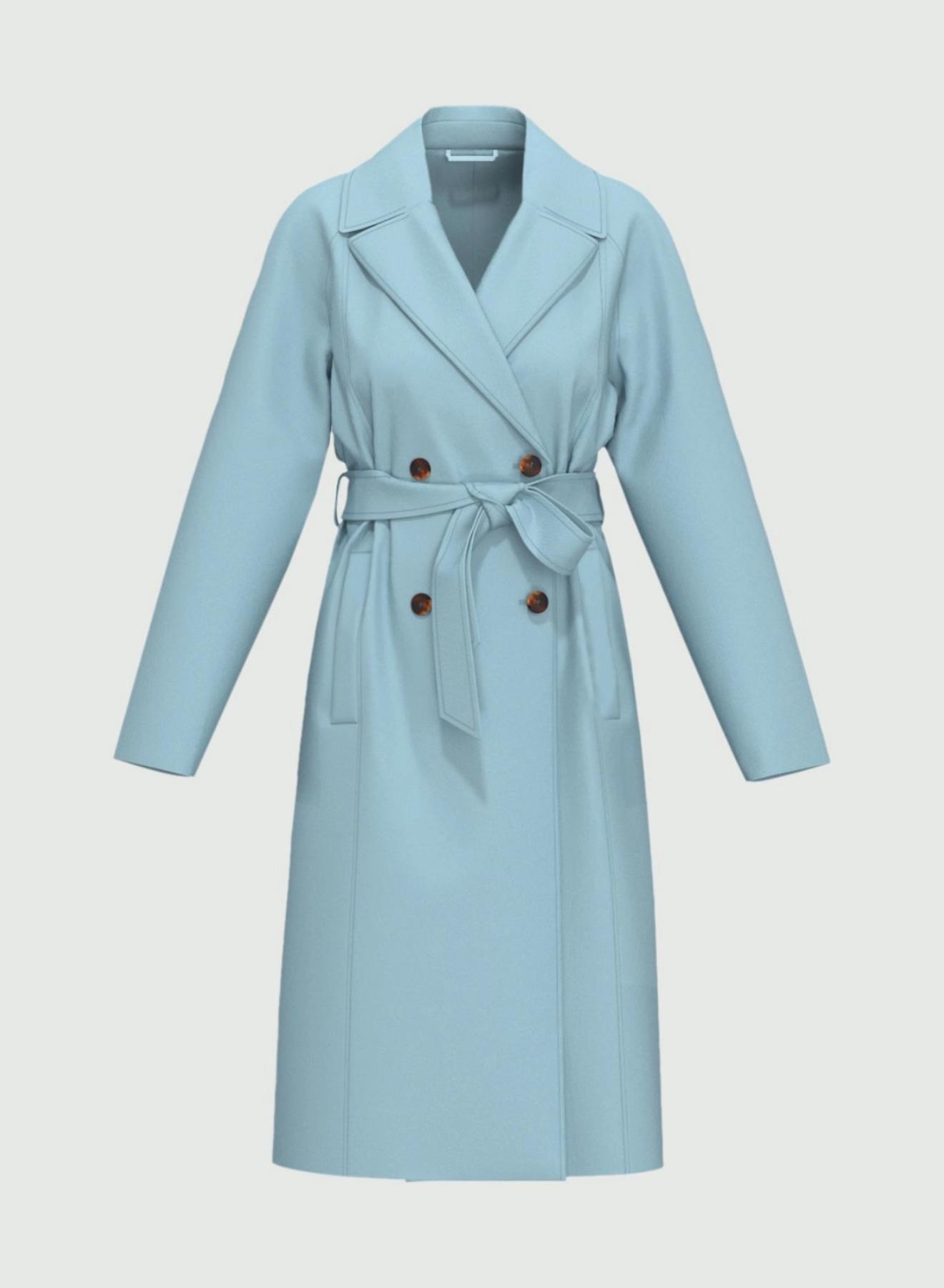 Light Blue straight fit trench coat with matching belt Emme Marella  - 4