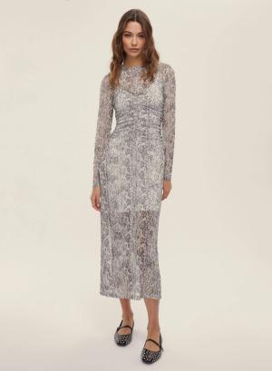 White-Black tulle Dress with python print Emme Marella - 48295