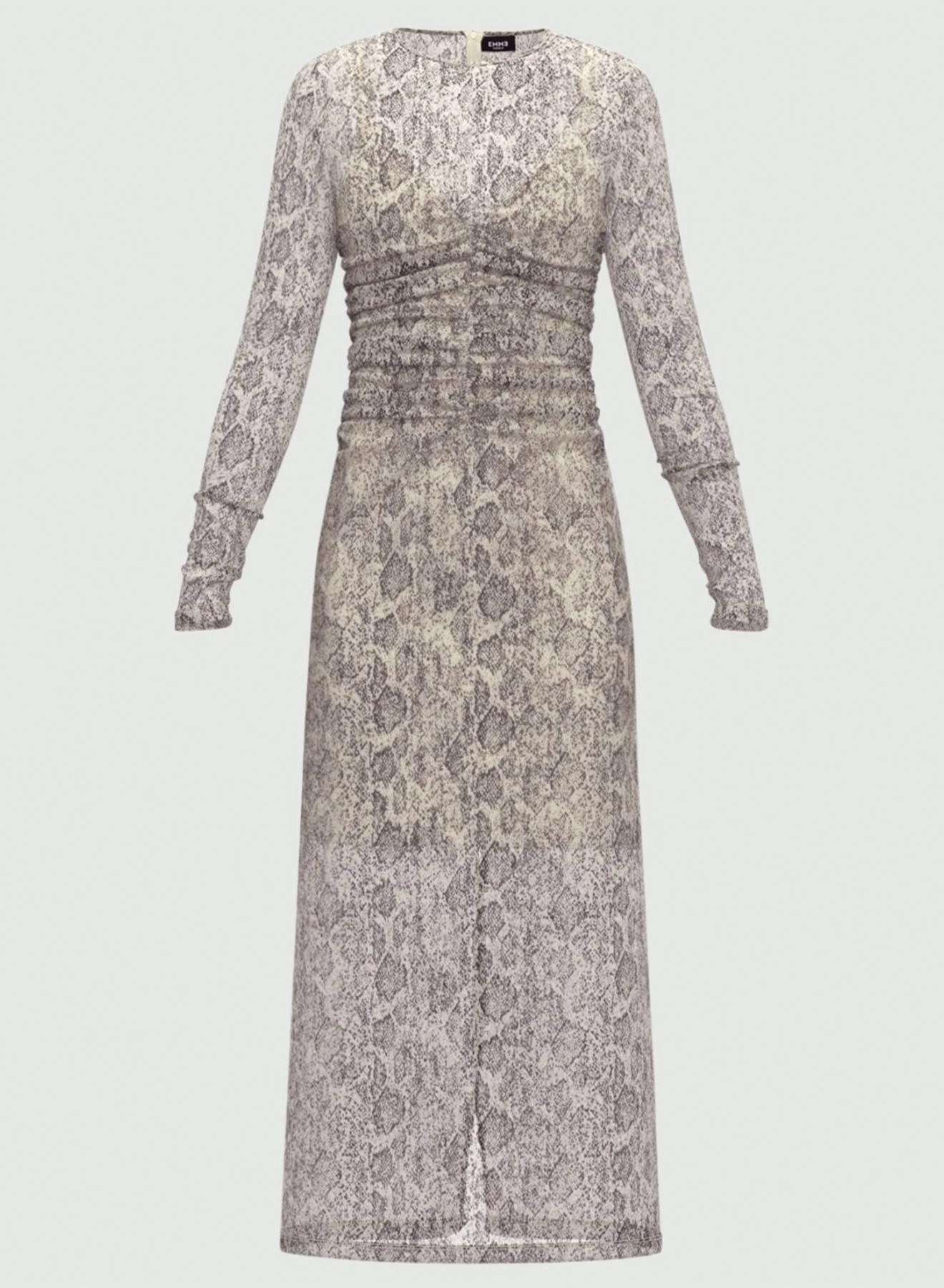 White-Black tulle Dress with python print Emme Marella - 5