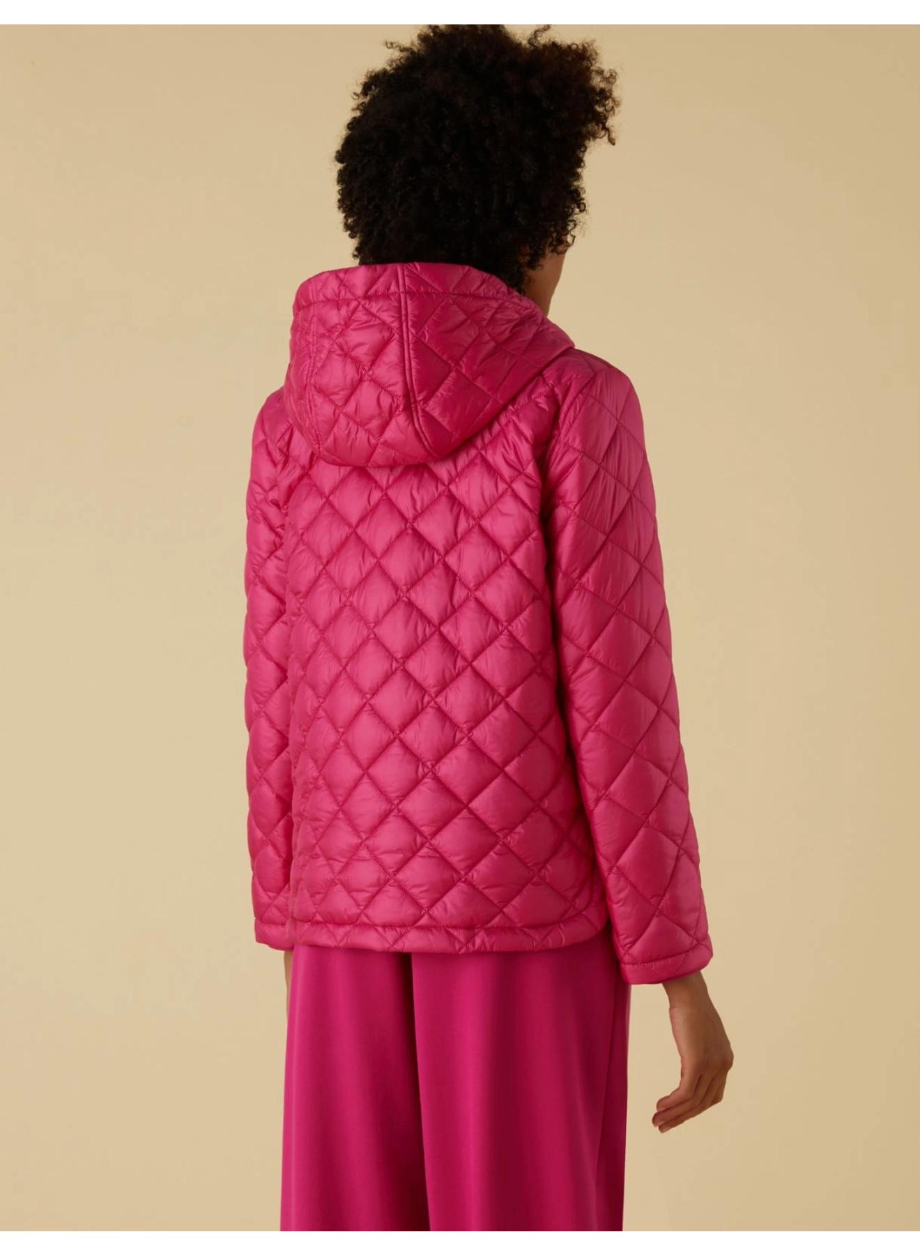 Fuchsia water-repellent padded jacket with removable hood Emme Marella - 2