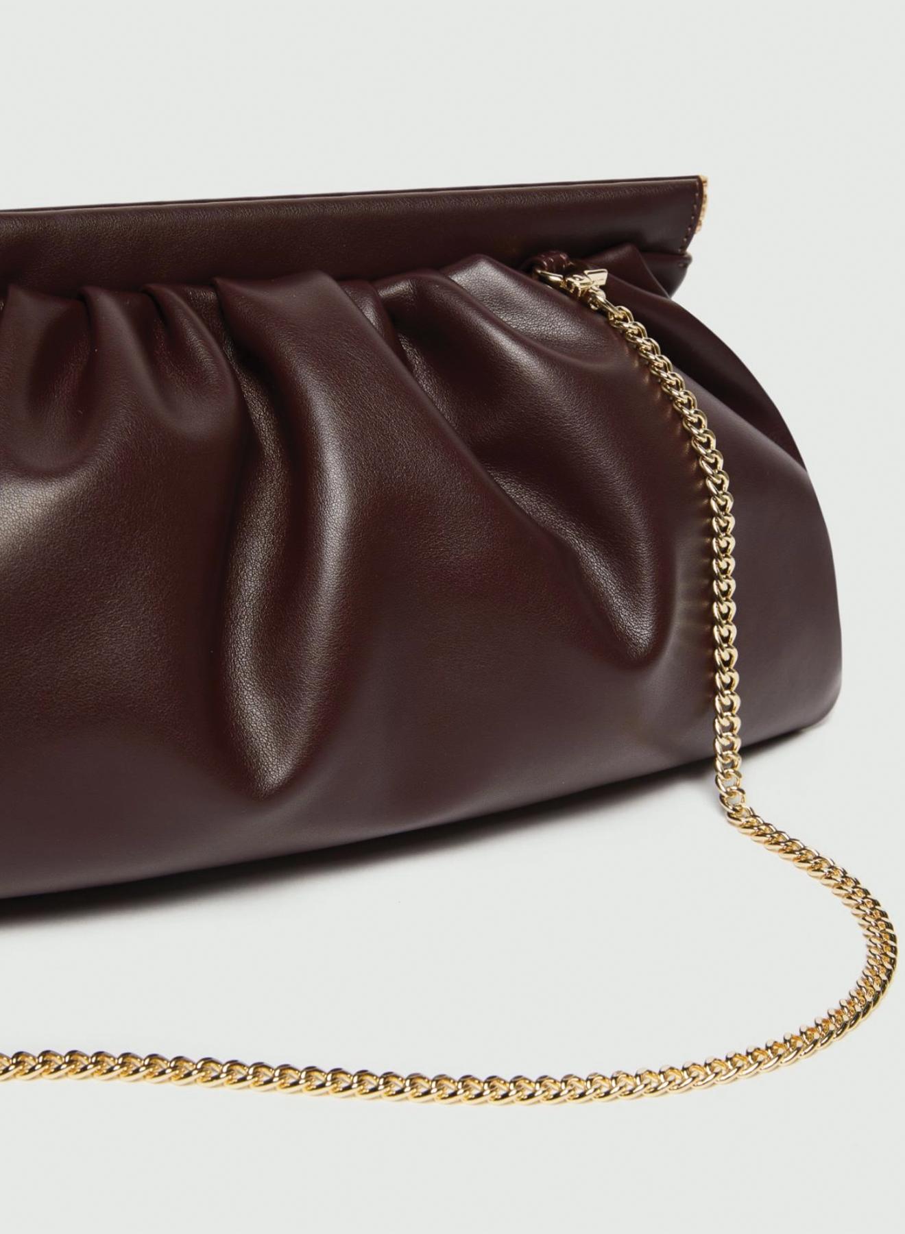 Bordeaux hand-shoulder Bag with removable metal chain shoulder strap Emme Marella - 3
