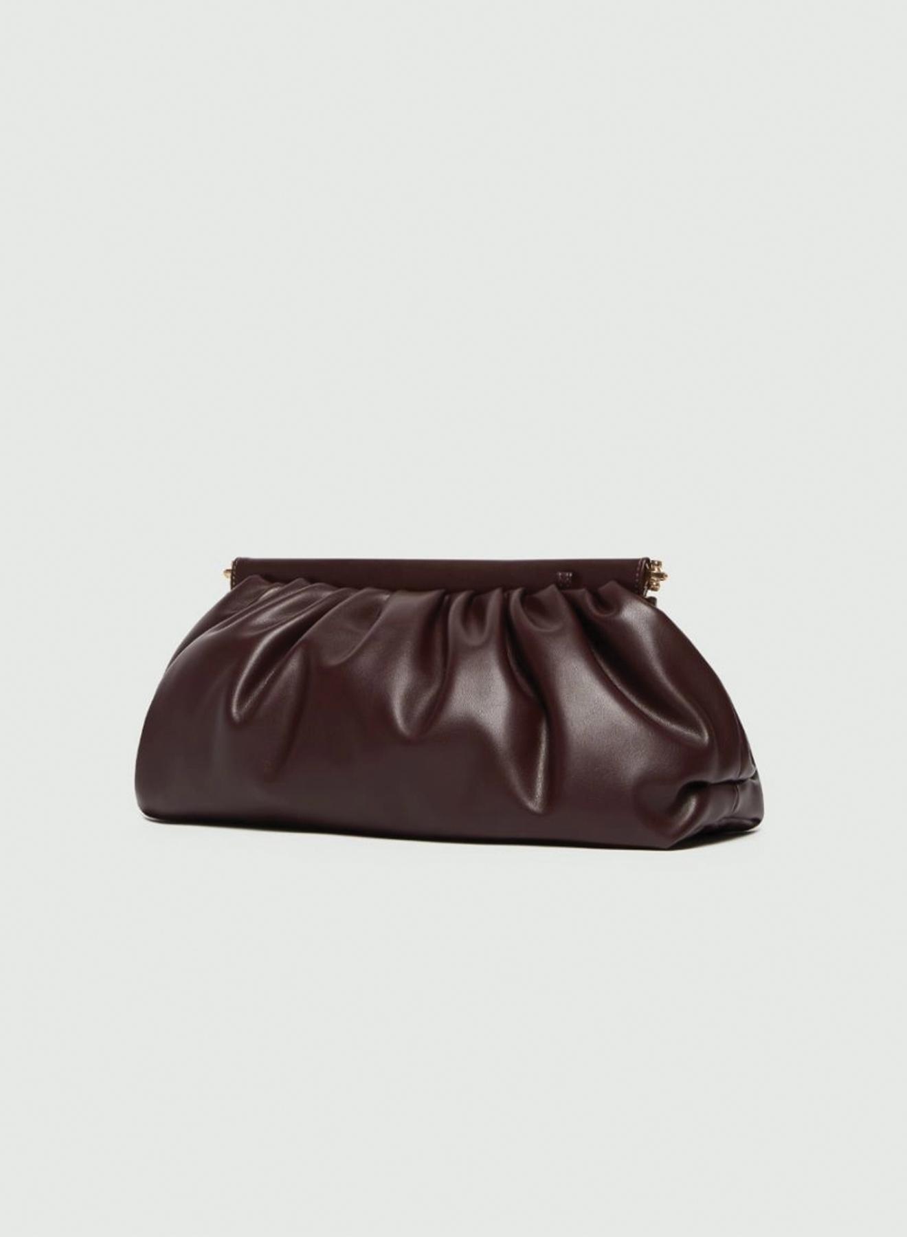 Bordeaux hand-shoulder Bag with removable metal chain shoulder strap Emme Marella - 5