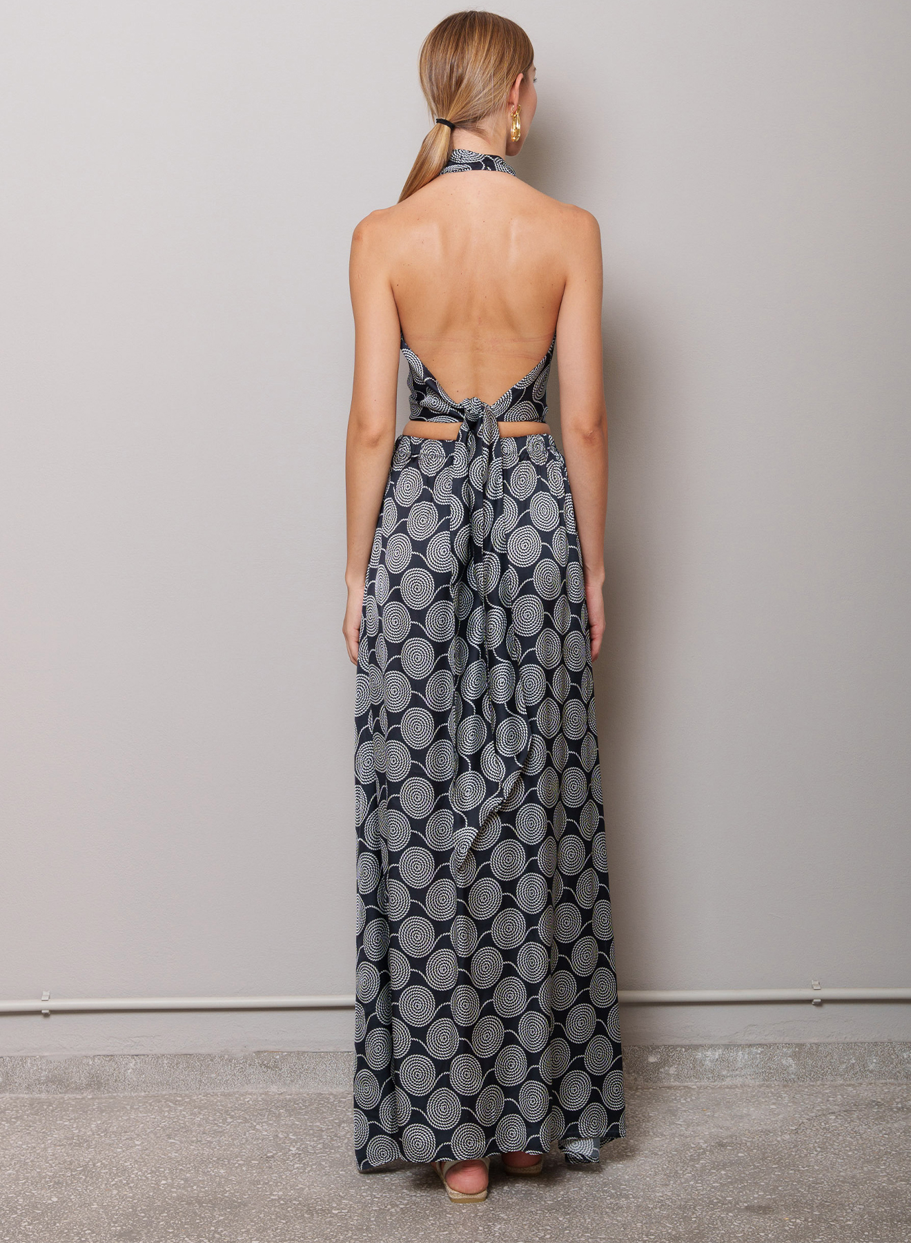 Navy Blue-White Top with spiral print "Hera" Capetanissa - 2
