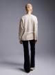 Beige-White Sweater with stripes Finery - 2