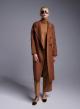 Cognac double breasted Coat with external pockets Fly Luxury - 0