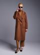 Cognac double breasted Coat with external pockets Fly Luxury - 3