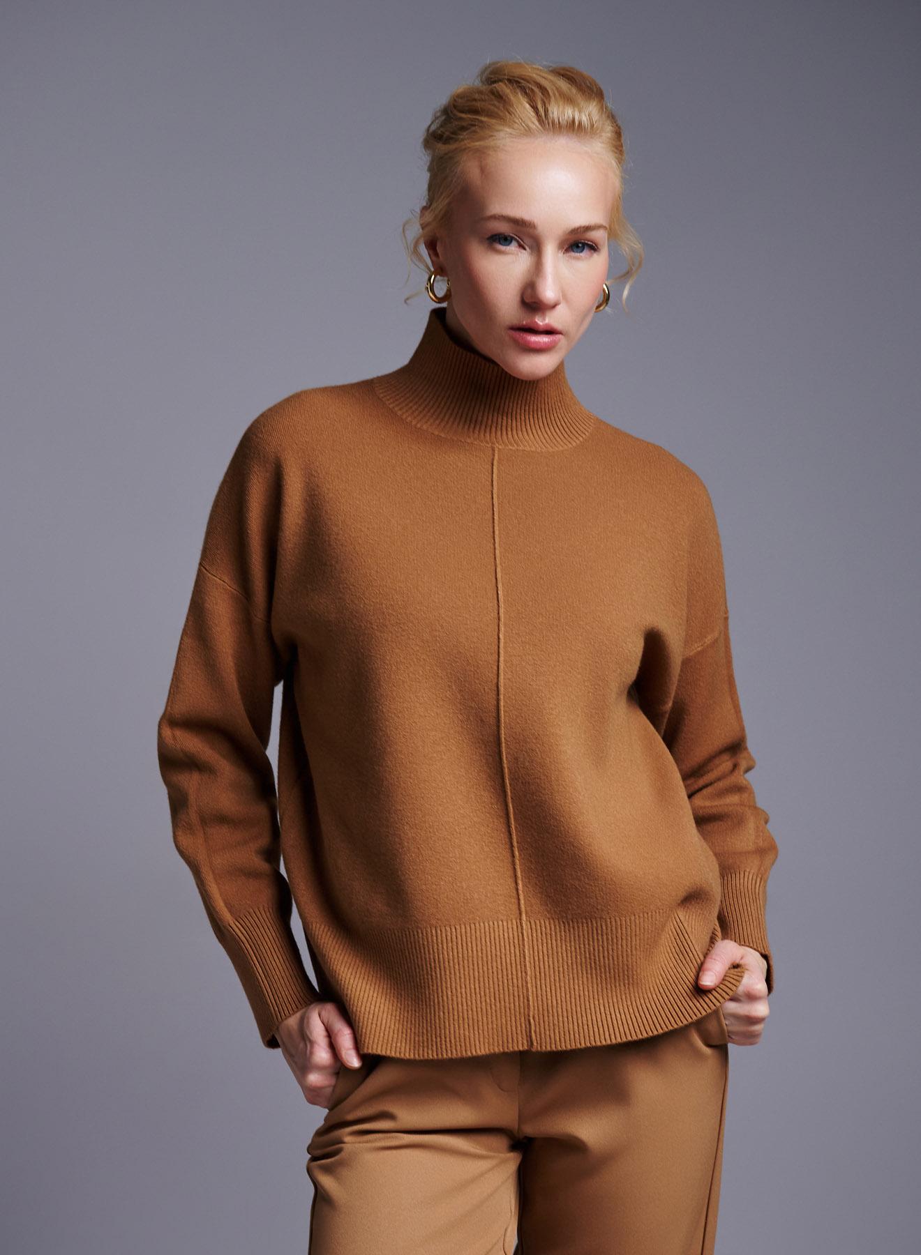 Camel straight fit turtleneck Sweater Luxe - 1