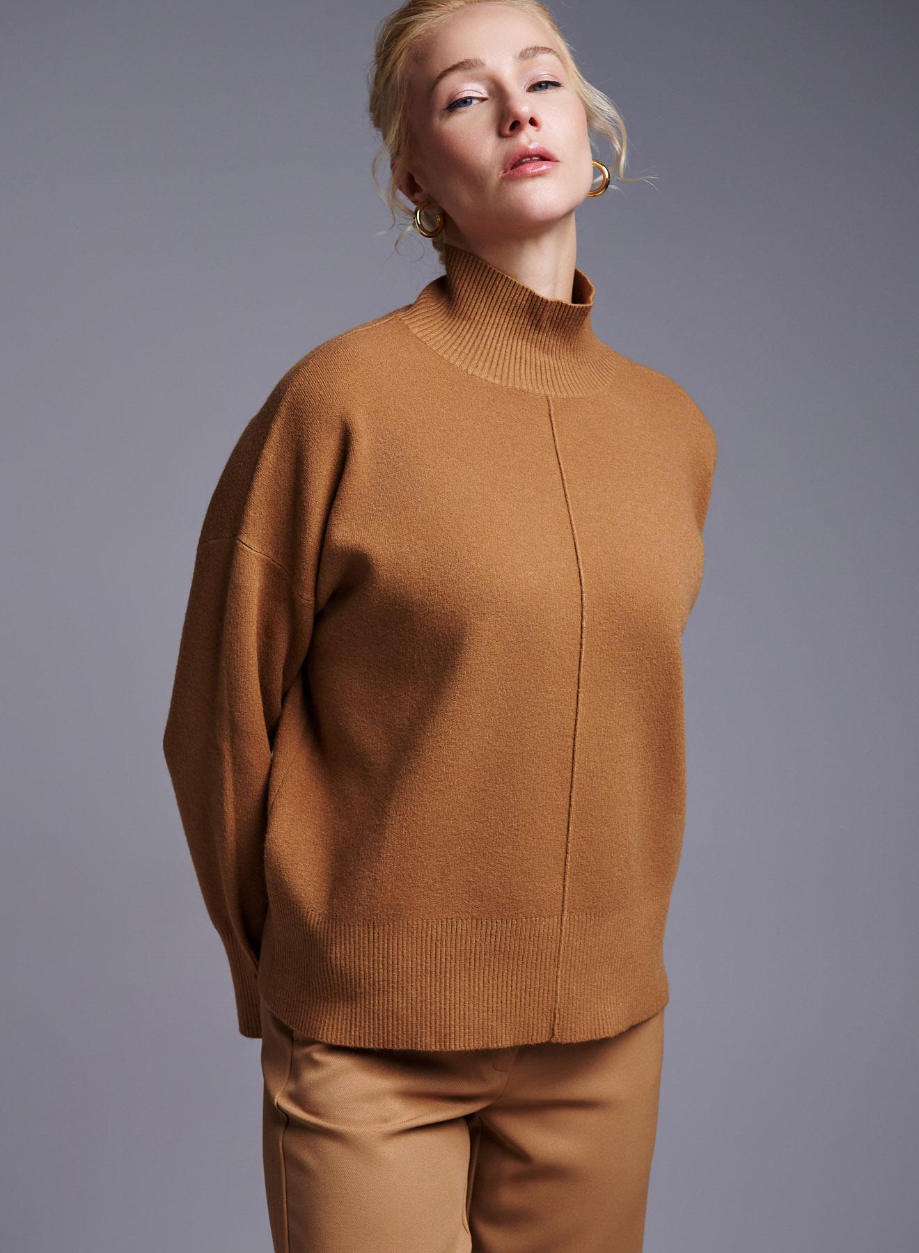 Camel straight fit turtleneck Sweater Luxe - 2