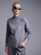 Grey half-turtleneck Sweater with side slits Lablume - 0