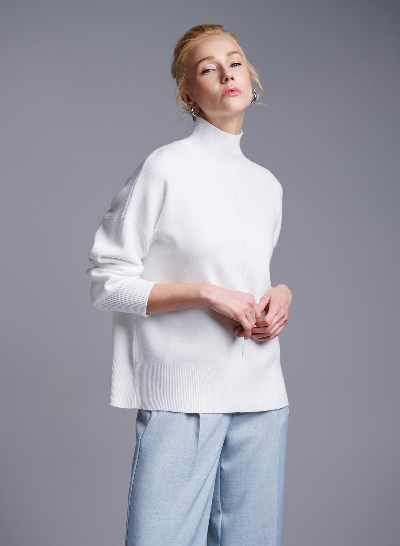 White straight fit turtleneck Sweater Bluoltre - 1