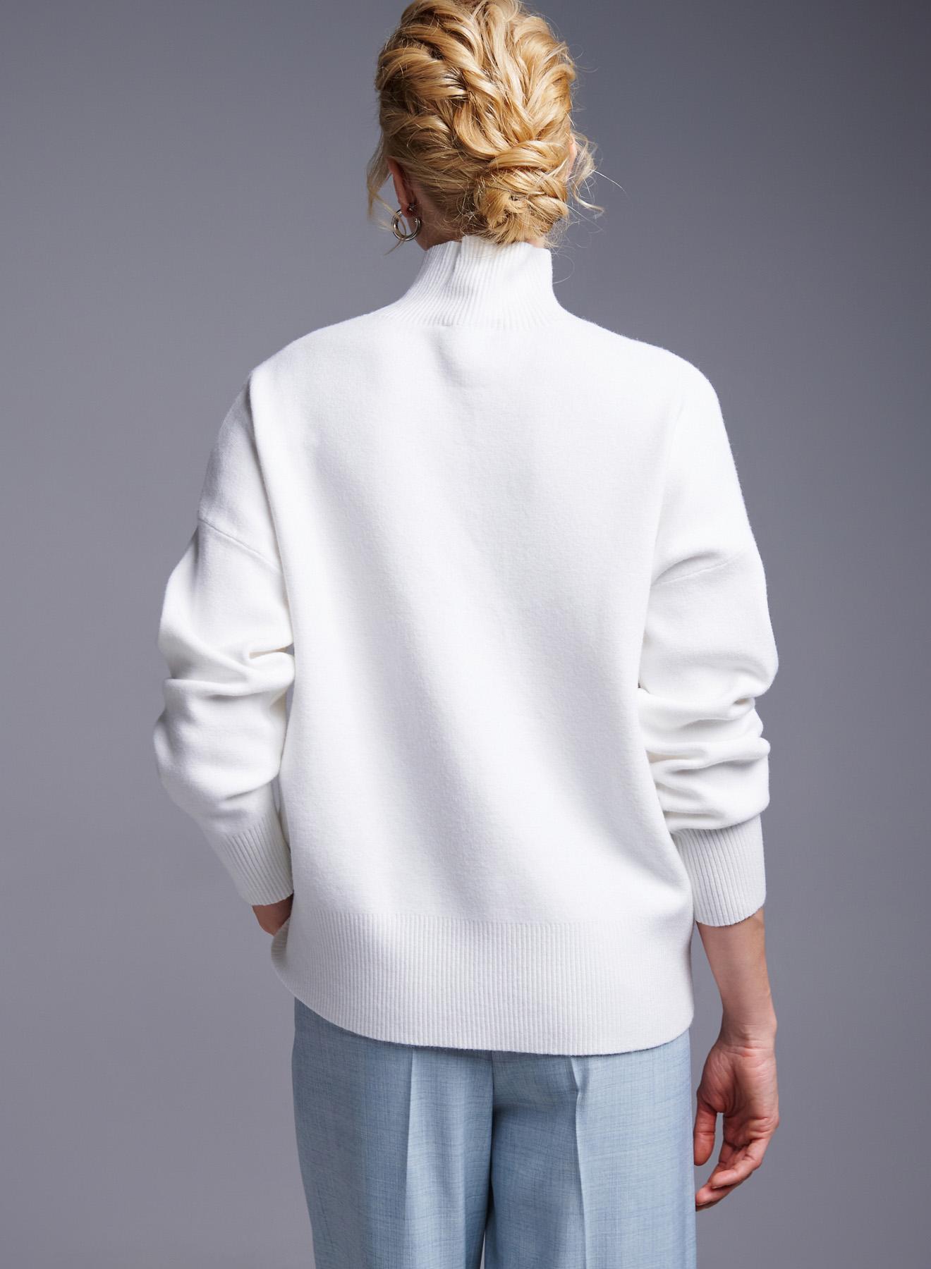 White straight fit turtleneck Sweater Bluoltre - 5