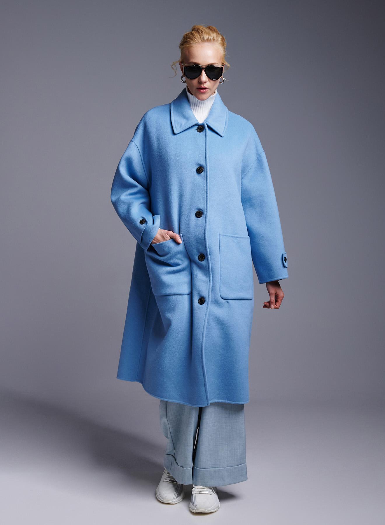 Light Blue Coat with single lapel Vicolo - 2