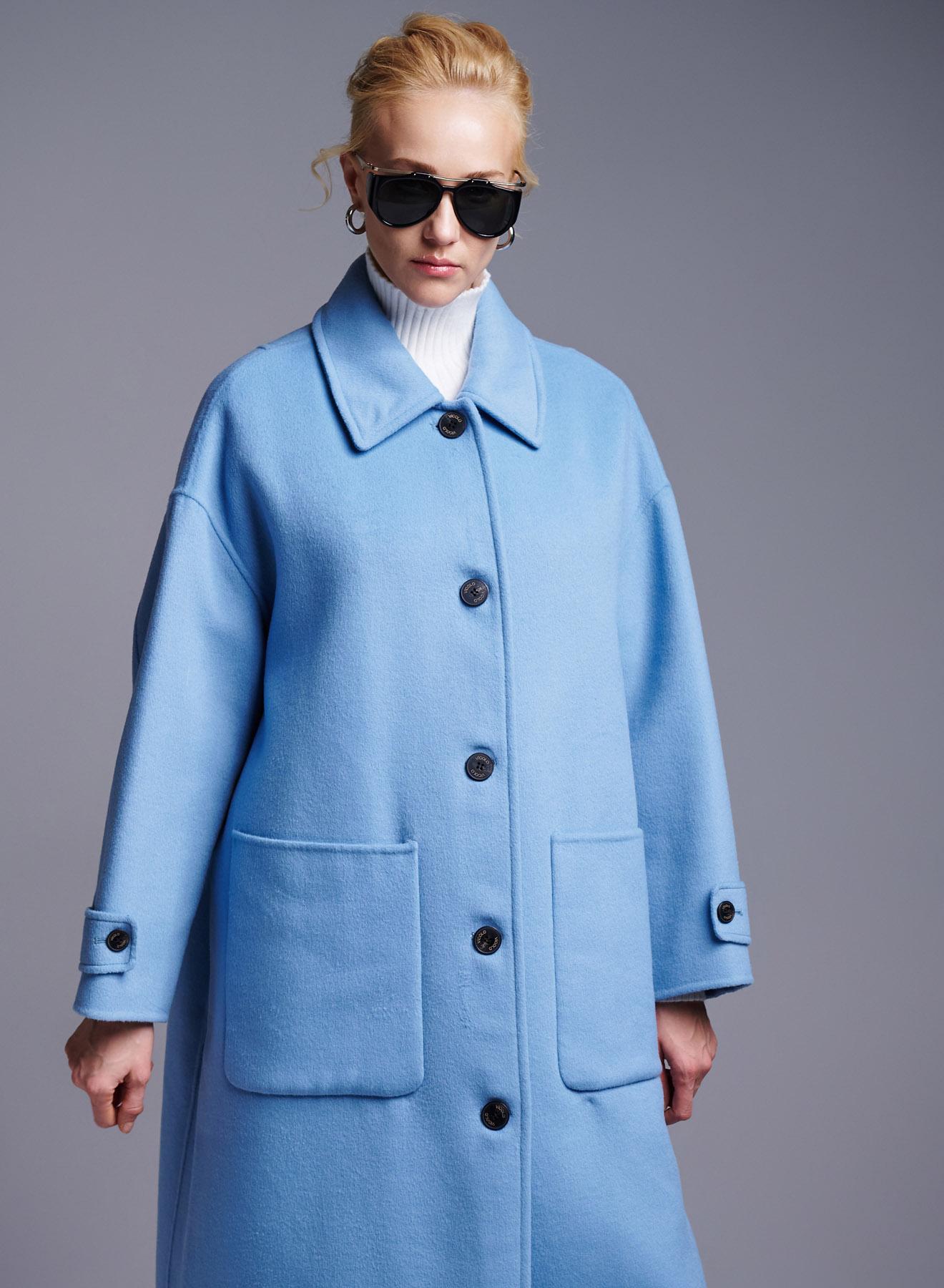 Light Blue Coat with single lapel Vicolo - 3