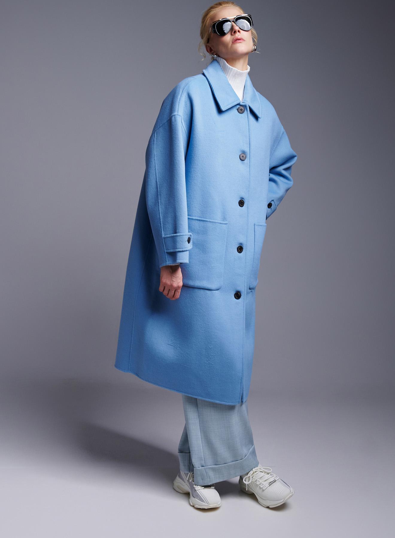 Light Blue Coat with single lapel Vicolo - 1