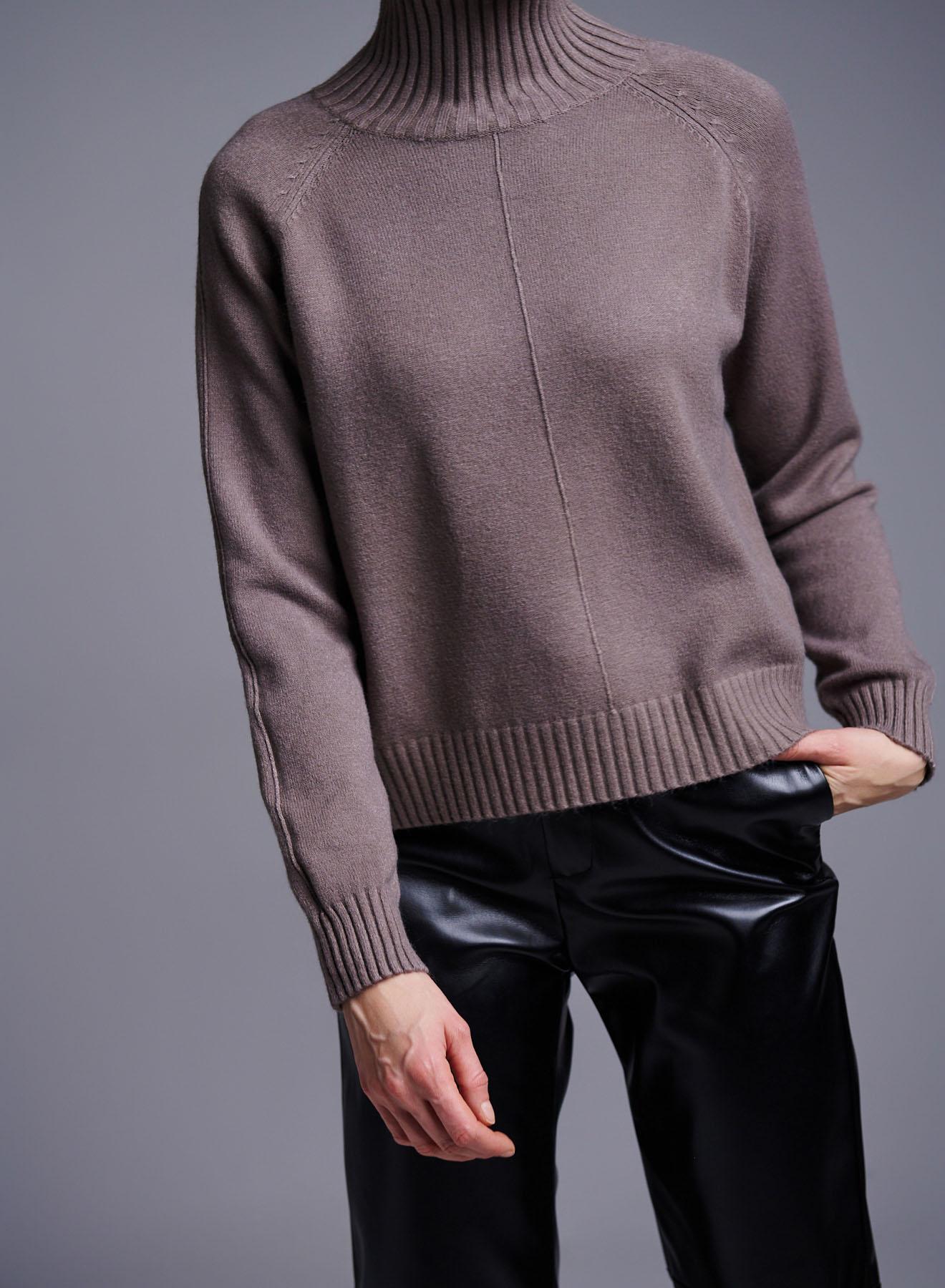 Taupe turtleneck Sweater Luxe - 2