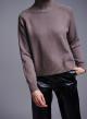 Taupe turtleneck Sweater Luxe - 1