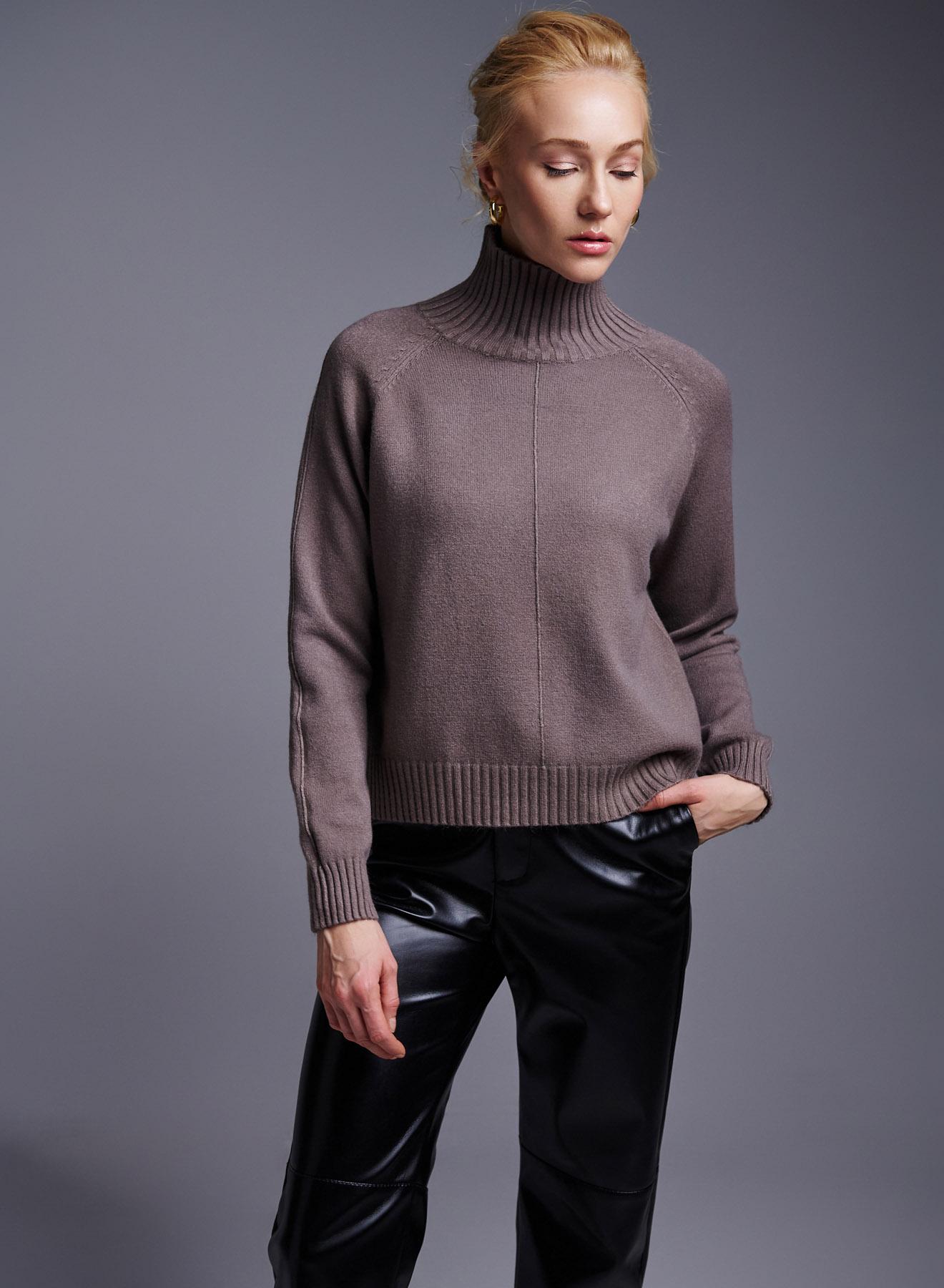 Taupe turtleneck Sweater Luxe - 3