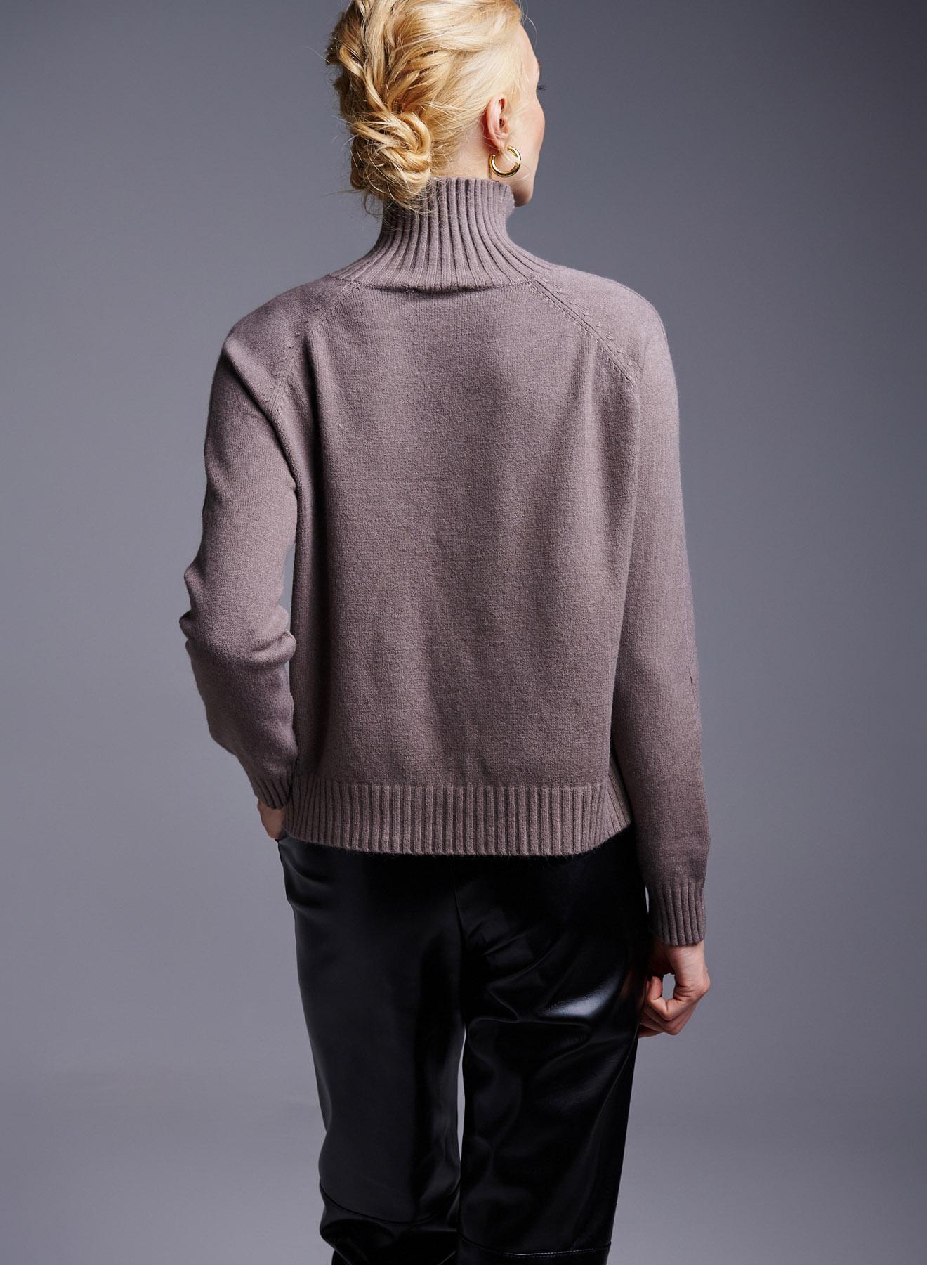 Taupe turtleneck Sweater Luxe - 5