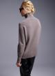 Taupe turtleneck Sweater with small sequins Lablume  - 4