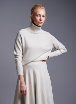 Ecru turtleneck Sweater with small sequins Lablume  - 39071