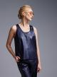 Blue sleeveless eco leather Top Milla - 0