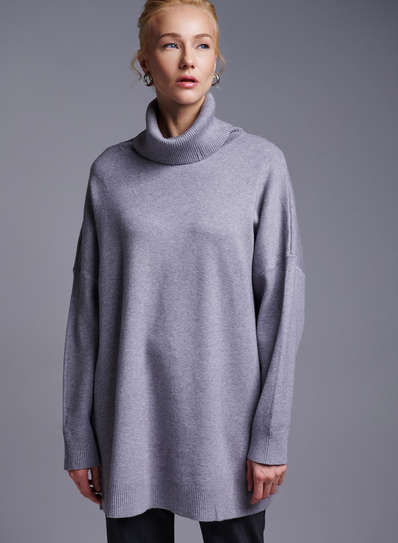 Grey turtleneck oversized Sweater Lara - 2