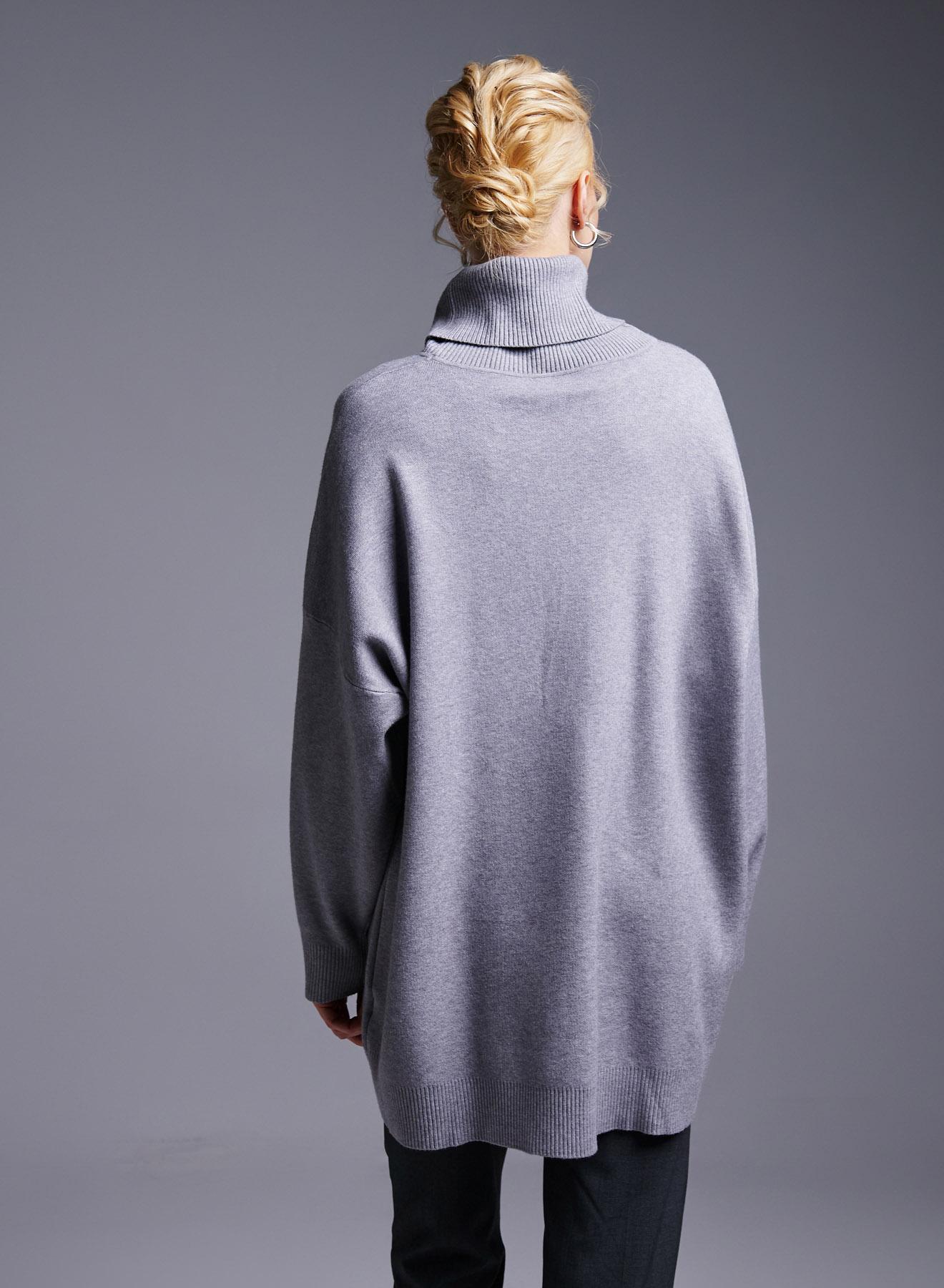 Grey turtleneck oversized Sweater Lara - 4