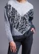 Grey-Dark Grey Sweater with round neckline and with sequins Bluoltre - 4