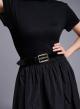 Black long Skirt with pockets and drawstring Milla - 1