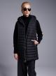 Black Coat with belt and detachable padded Gilet Fly Luxury - 3