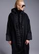 Black Coat with belt and detachable padded Gilet Fly Luxury-6