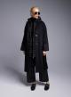 Black Coat with belt and detachable padded Gilet Fly Luxury-7