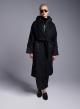 Black Coat with belt and detachable padded Gilet Fly Luxury - 2