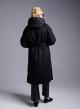 Black Coat with belt and detachable padded Gilet Fly Luxury-8