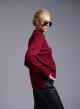 Bordeaux half-turtleneck Sweater with side slits Lablume - 3