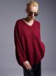 Bordeaux lose fit Sweater with V neckline Lablume - 2