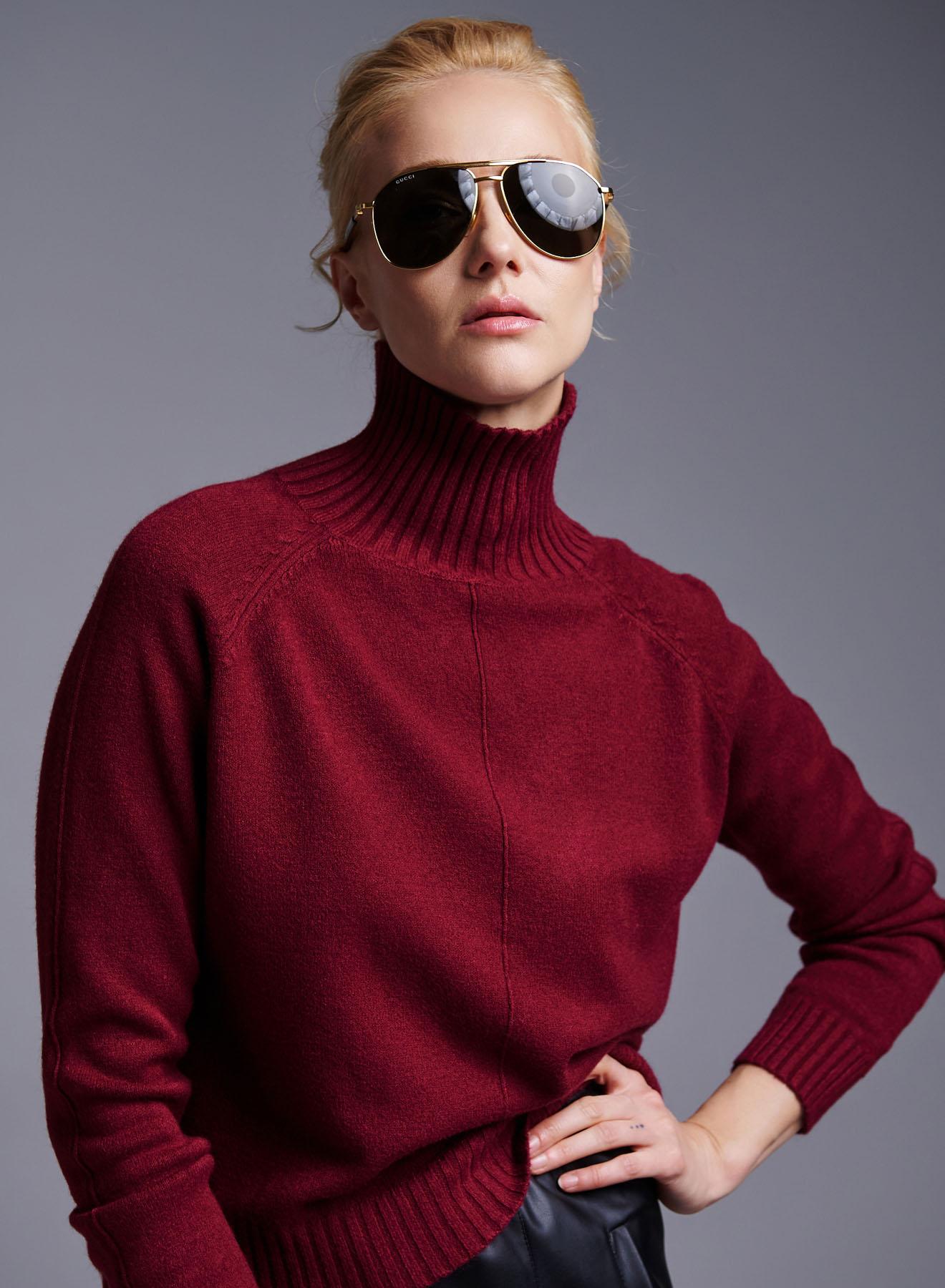 Bordeaux  turtleneck Sweater Luxe - 5